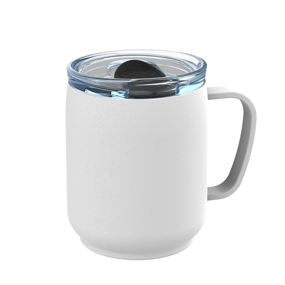 Becher: weiß, Deckel: schwarz