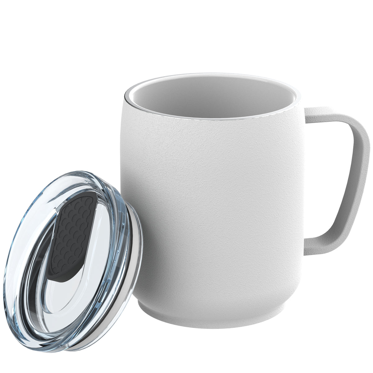 Becher: weiß, Deckel: dunkelgrau