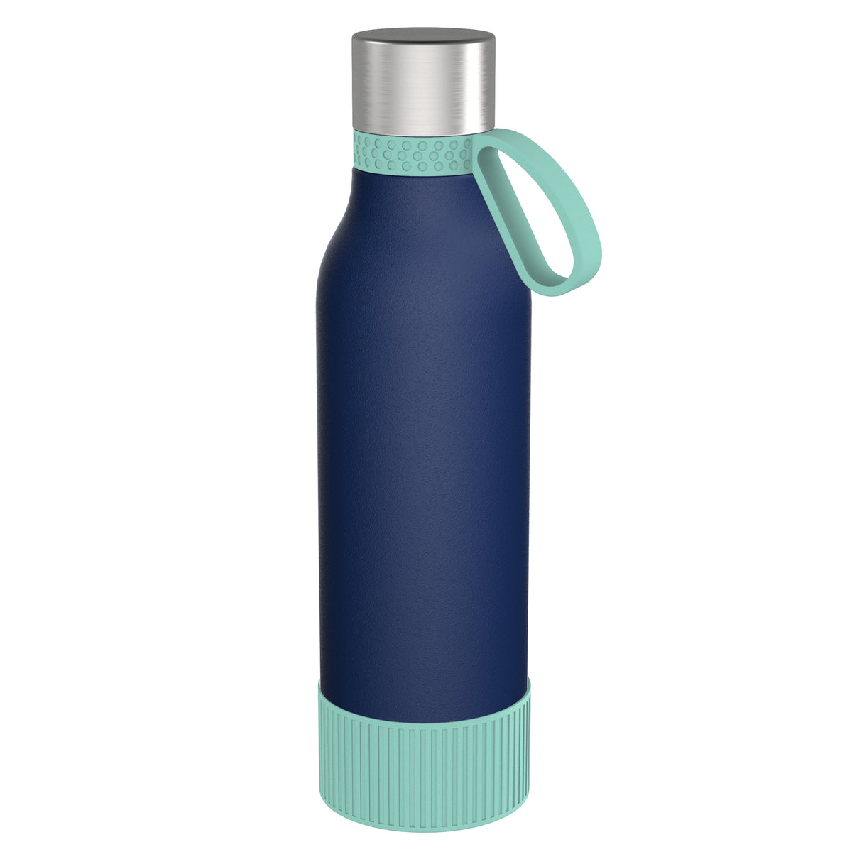 Flasche: blau, Ring: mint, Hülle: mint