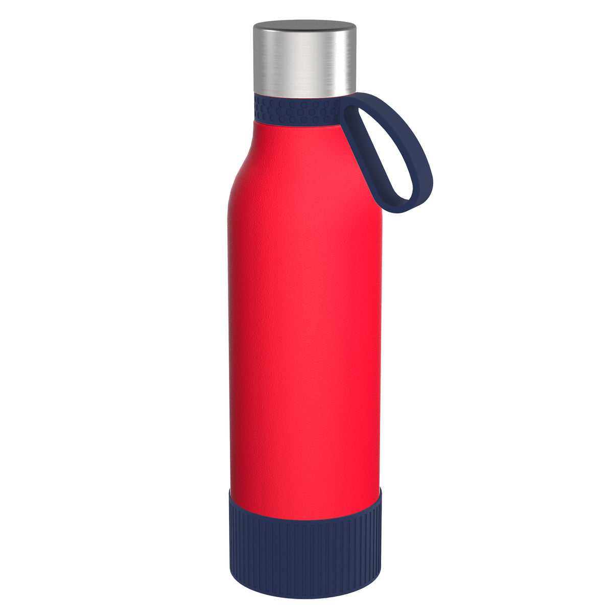Flasche: rot, Ring: dunkelblau, Hülle: dunkelblau