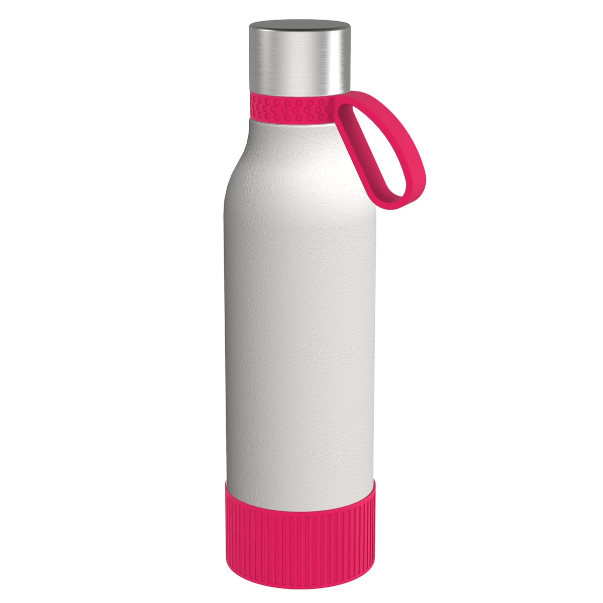 Flasche: weiß, Ring: magenta, Hülle: magenta