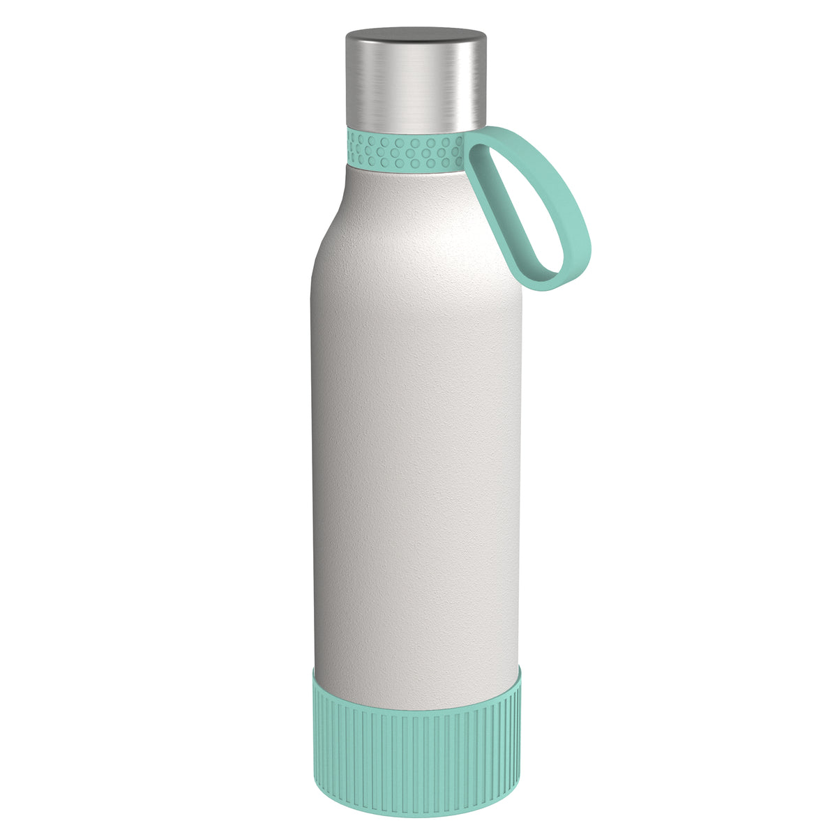 Flasche: weiß, Ring: mint, Hülle: mint