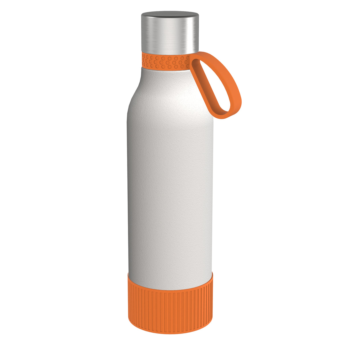Flasche: weiß, Ring: orange, Hülle: orange