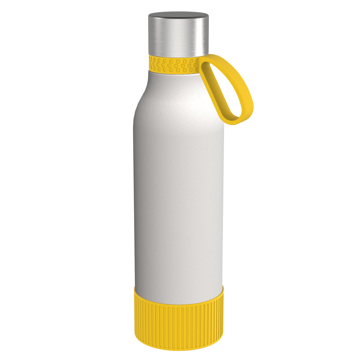 Flasche: weiß, Ring: gelb, Hülle: gelb