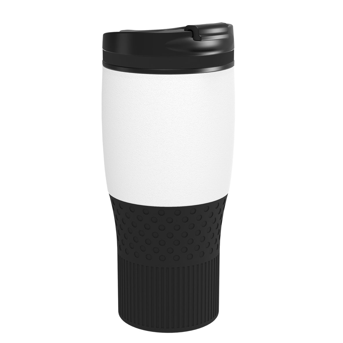 Becher: weiß, Ring: schwarz, Hülle: schwarz