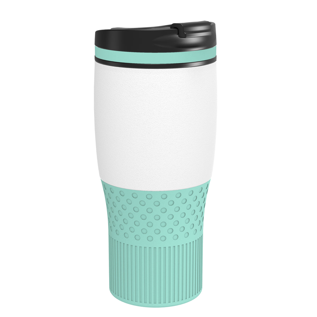 Becher: weiß, Ring: mint, Hülle: mint