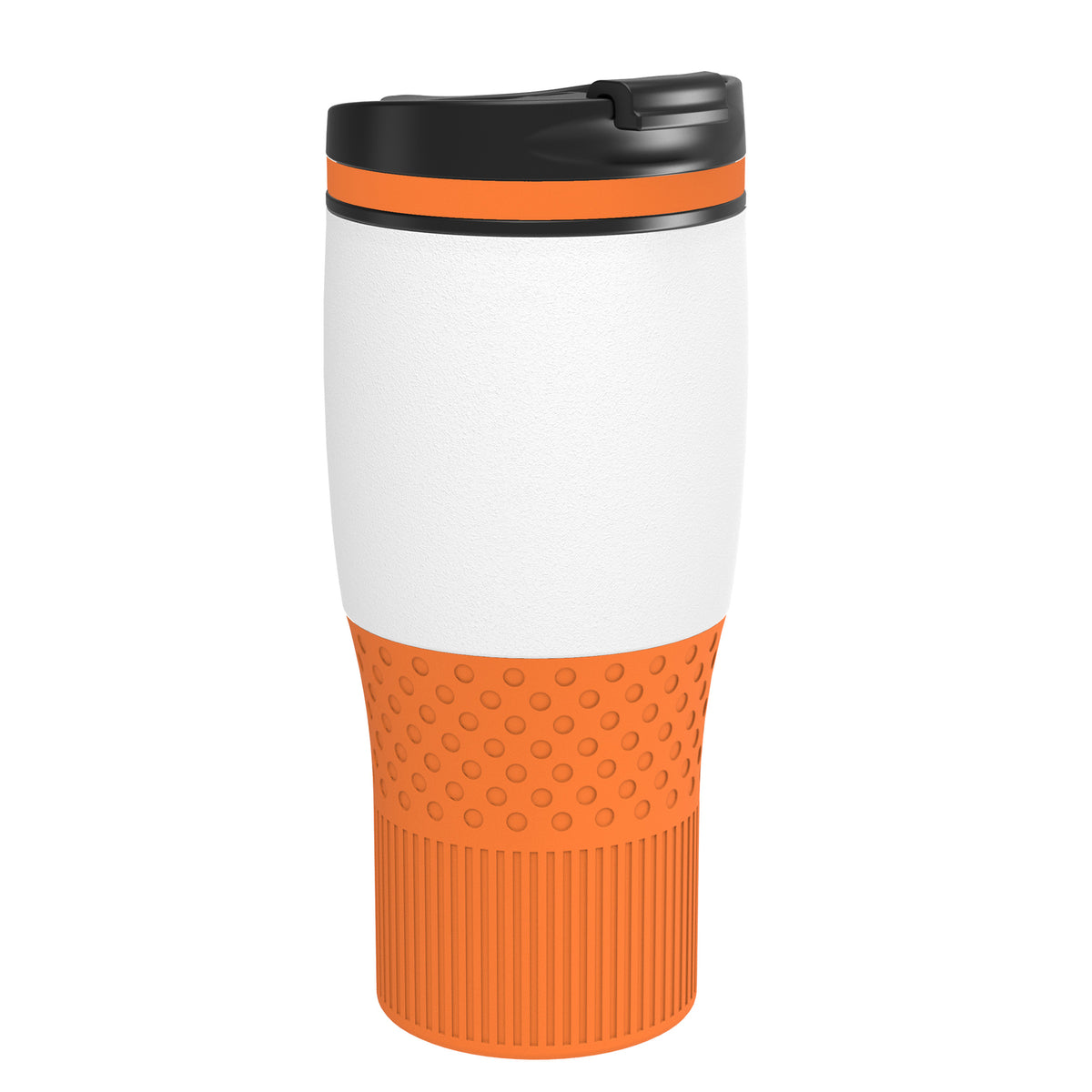 Becher: weiß, Ring: orange, Hülle: orange