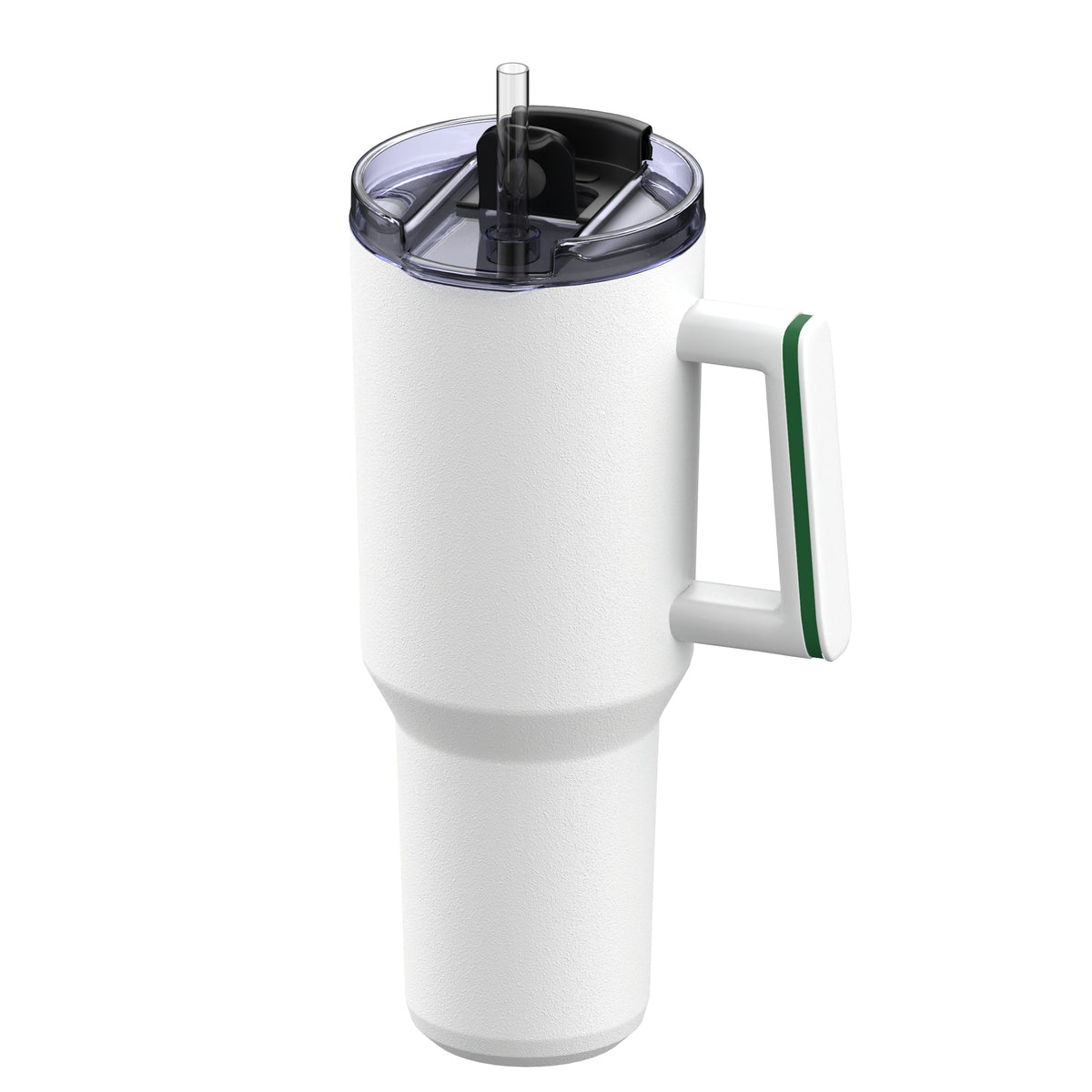 Becher: weiß, Ring: grün