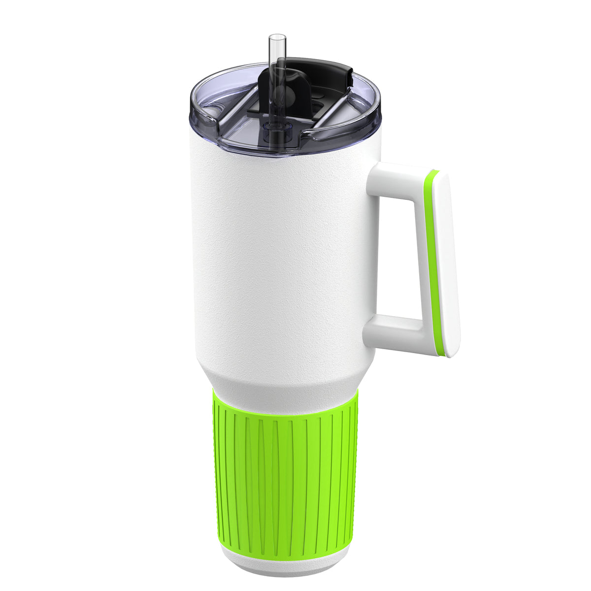 Becher: weiß, Ring: hellgrün, Hülle: hellgrün