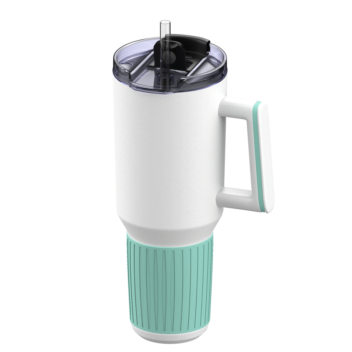 Becher: weiß, Ring: mint, Hülle: mint