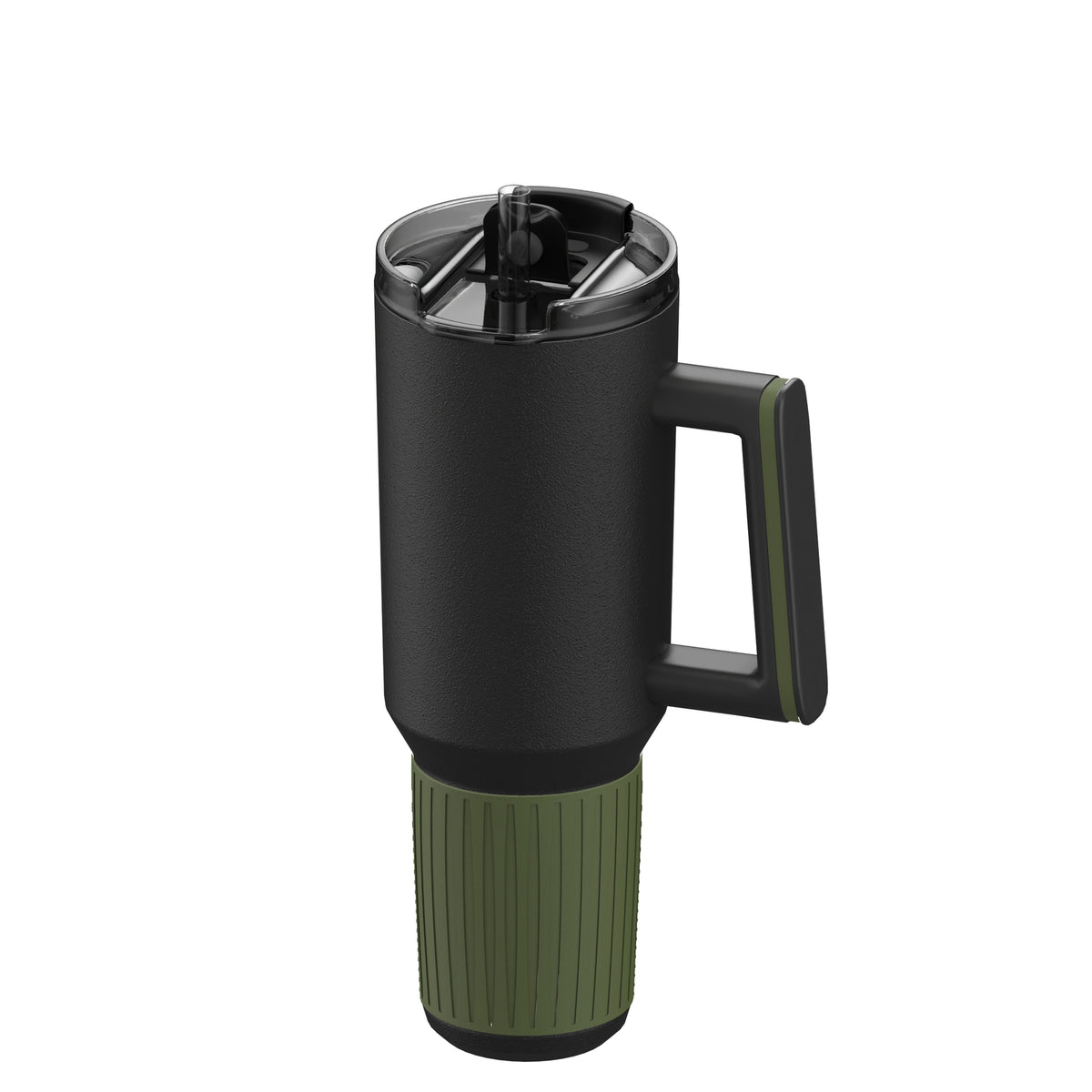 Becher: schwarz, Ring: olivgrün, Hülle: olivgrün