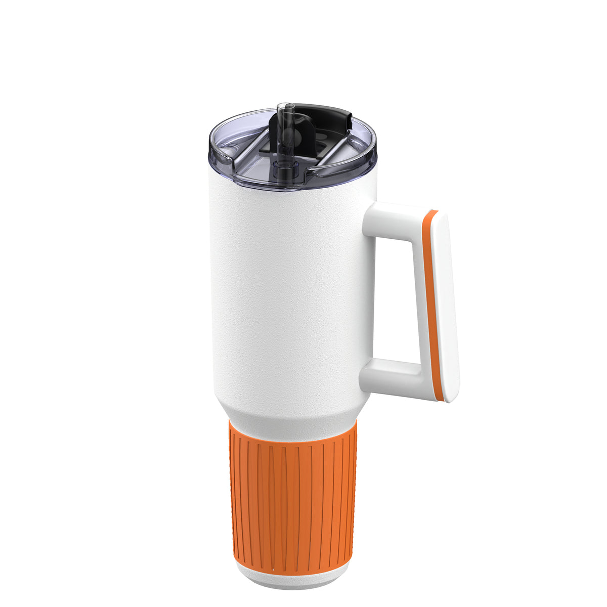 Becher: weiß, Ring: orange, Hülle: orange