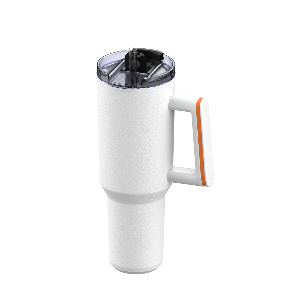 Becher: weiß, Ring: orange