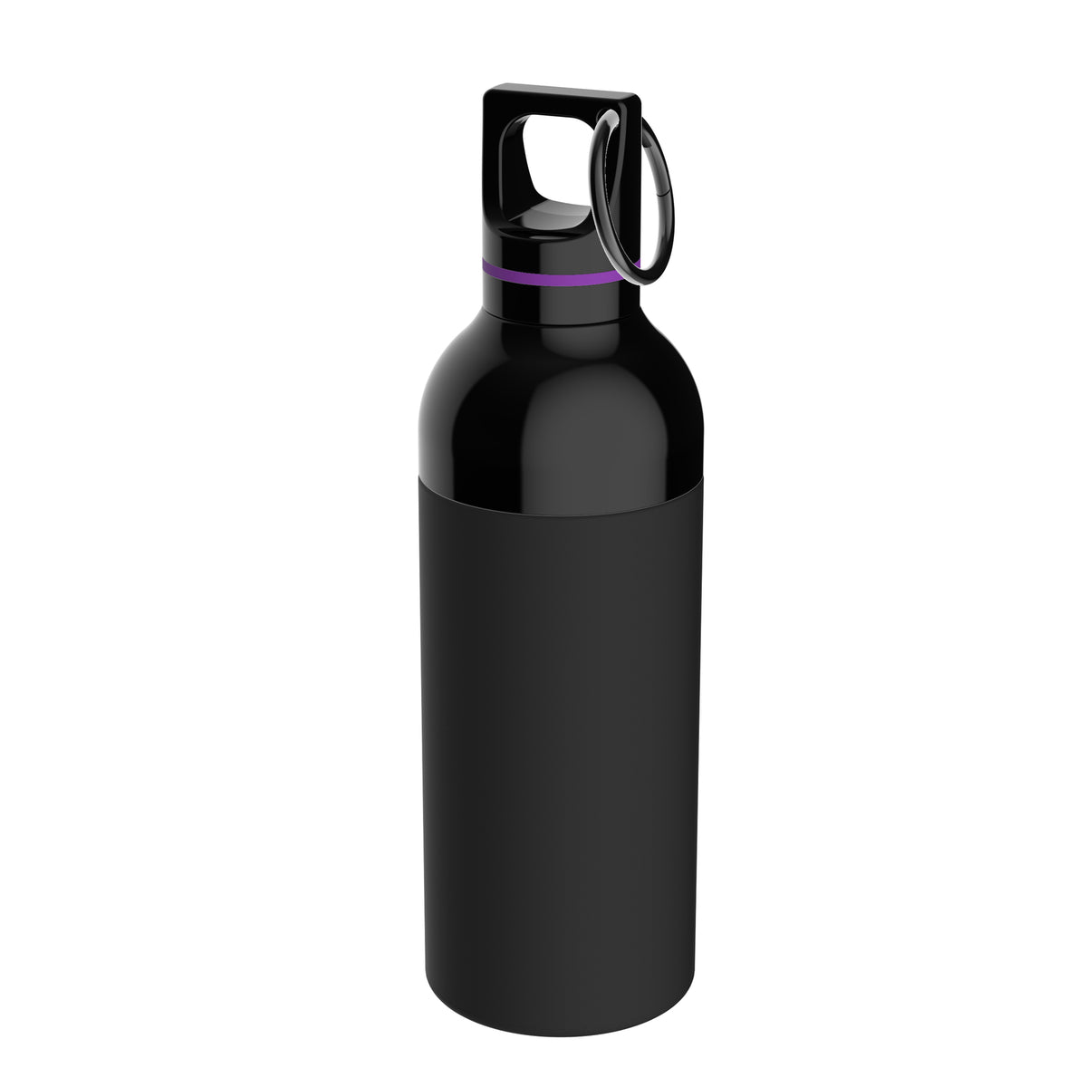 Flasche: schwarz, Ring: lila
