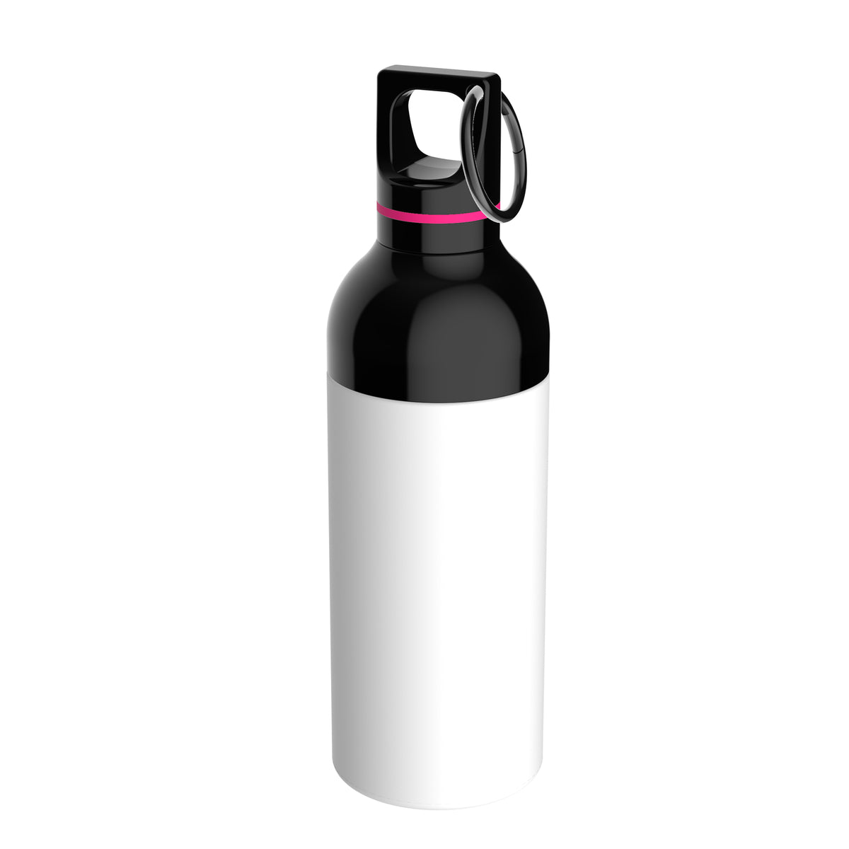 Flasche: weiß, Ring: magenta