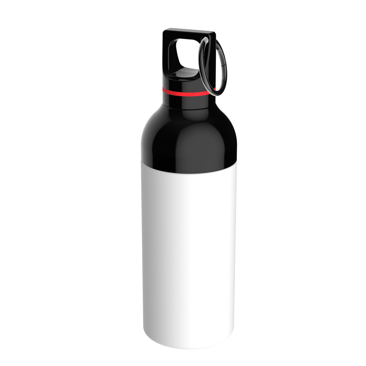 Flasche: weiß, Ring: rot