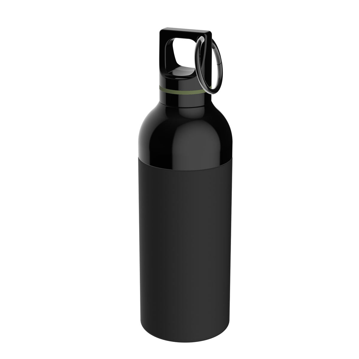 Flasche: schwarz, Ring: olivgrün