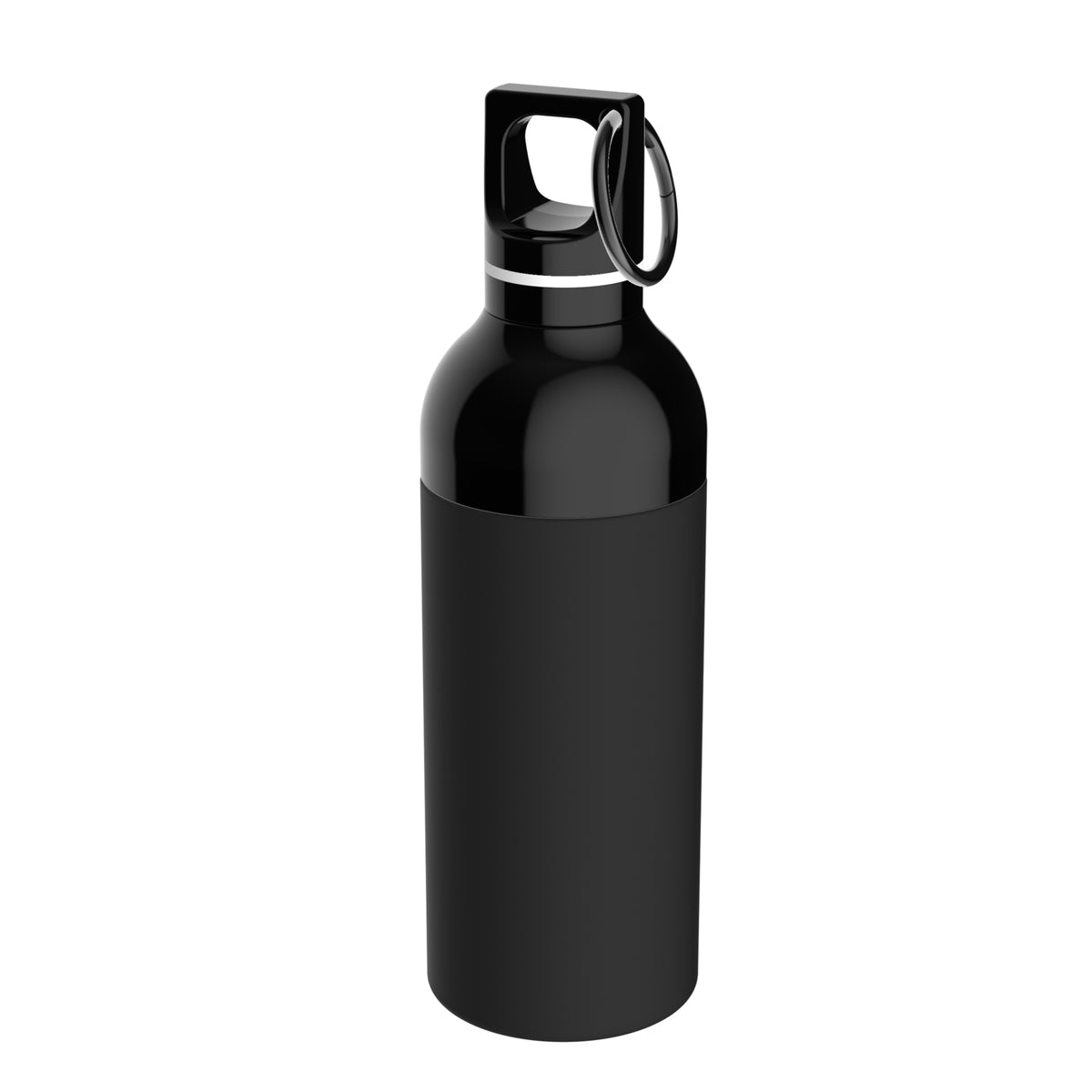 Flasche: schwarz, Ring: weiß