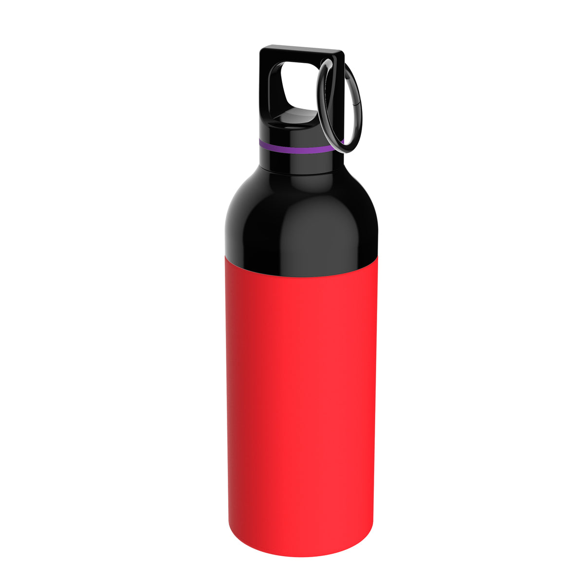 Flasche: rot, Ring: lila