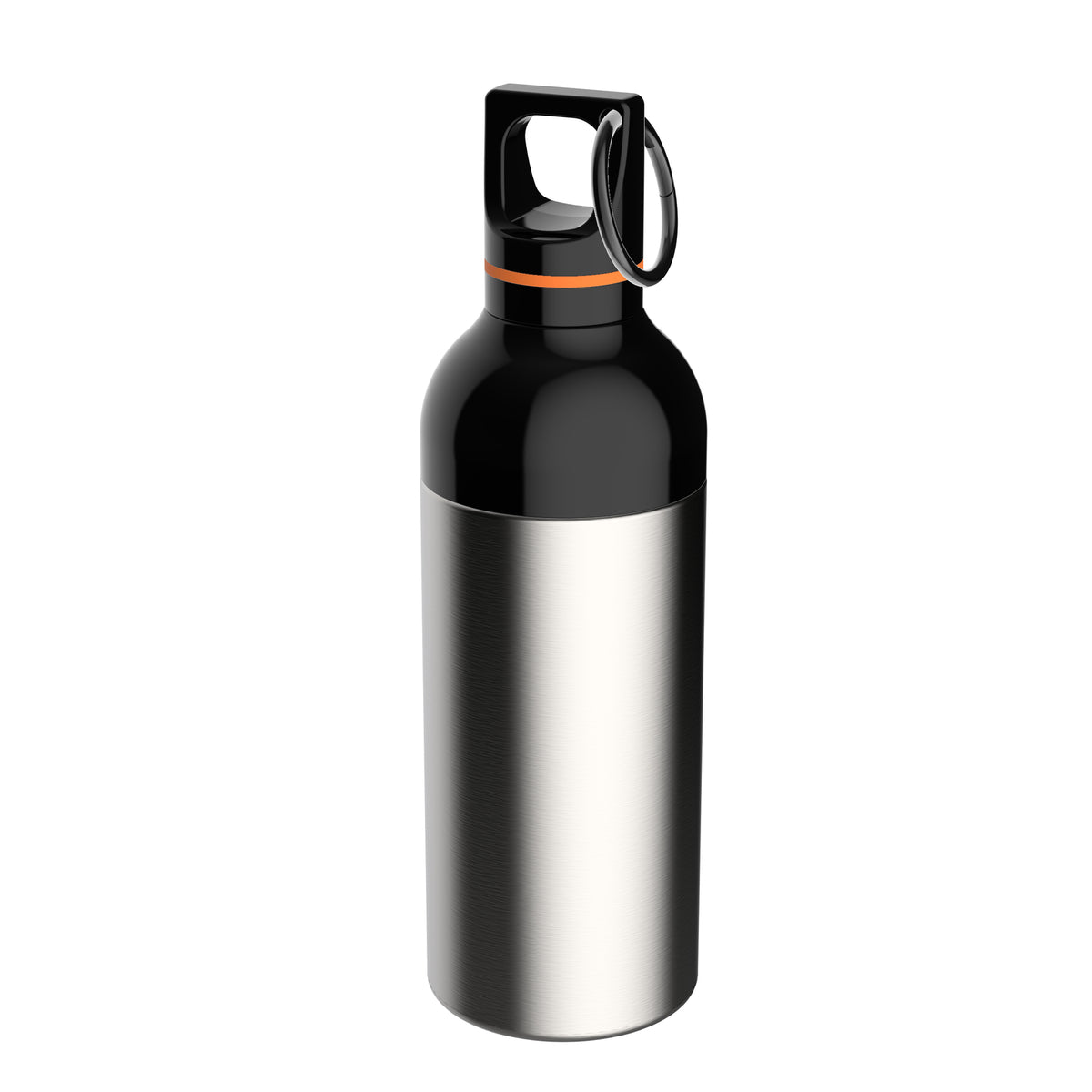 Flasche: silber, Ring: orange
