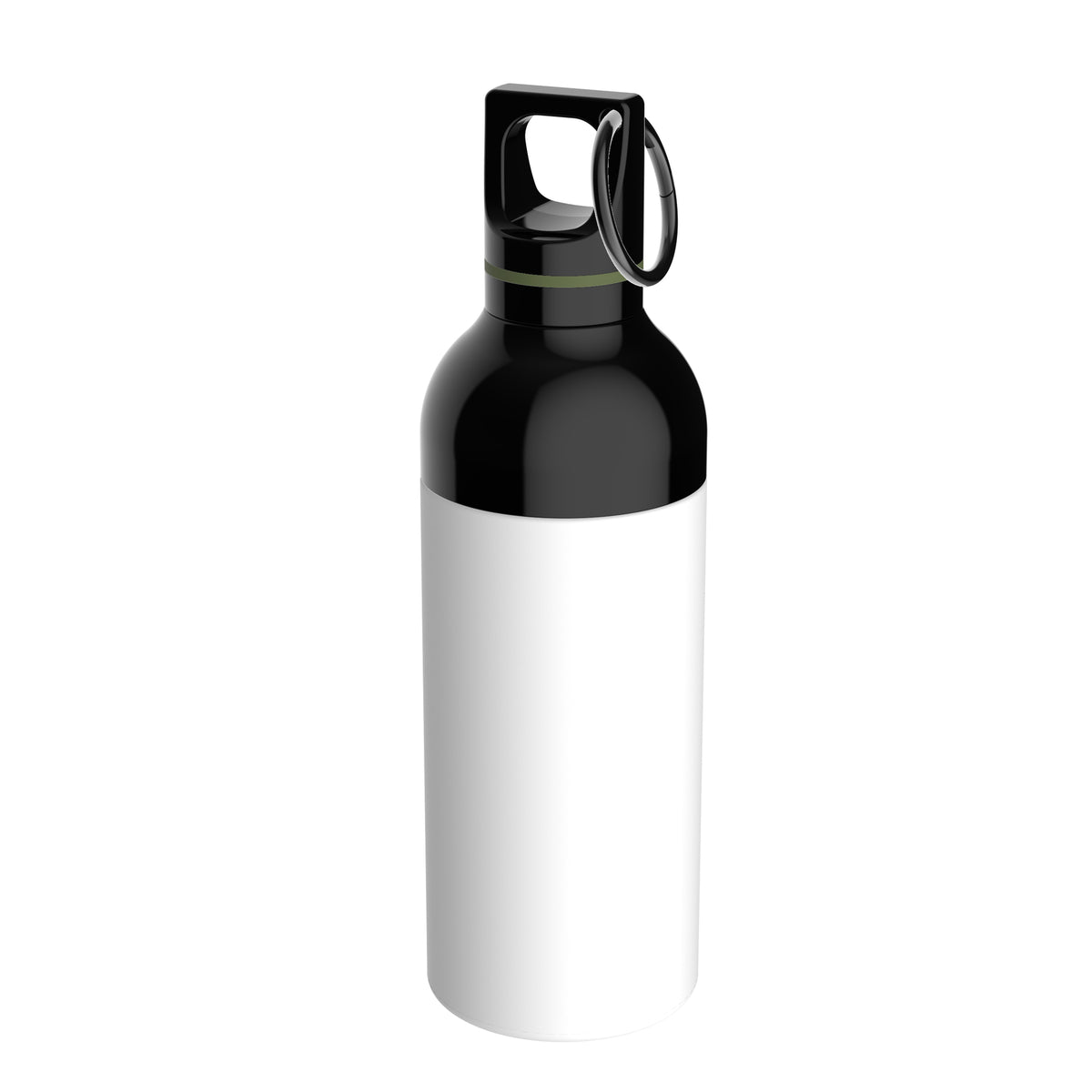 Flasche: weiß, Ring: olivgrün