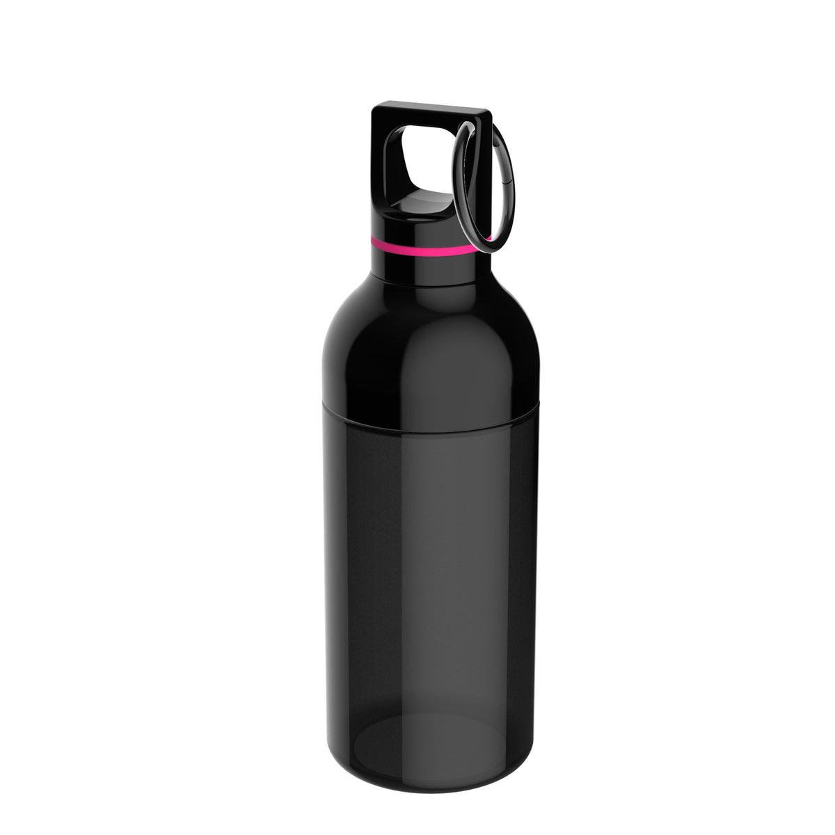 Flasche: schwarz, Ring: magenta