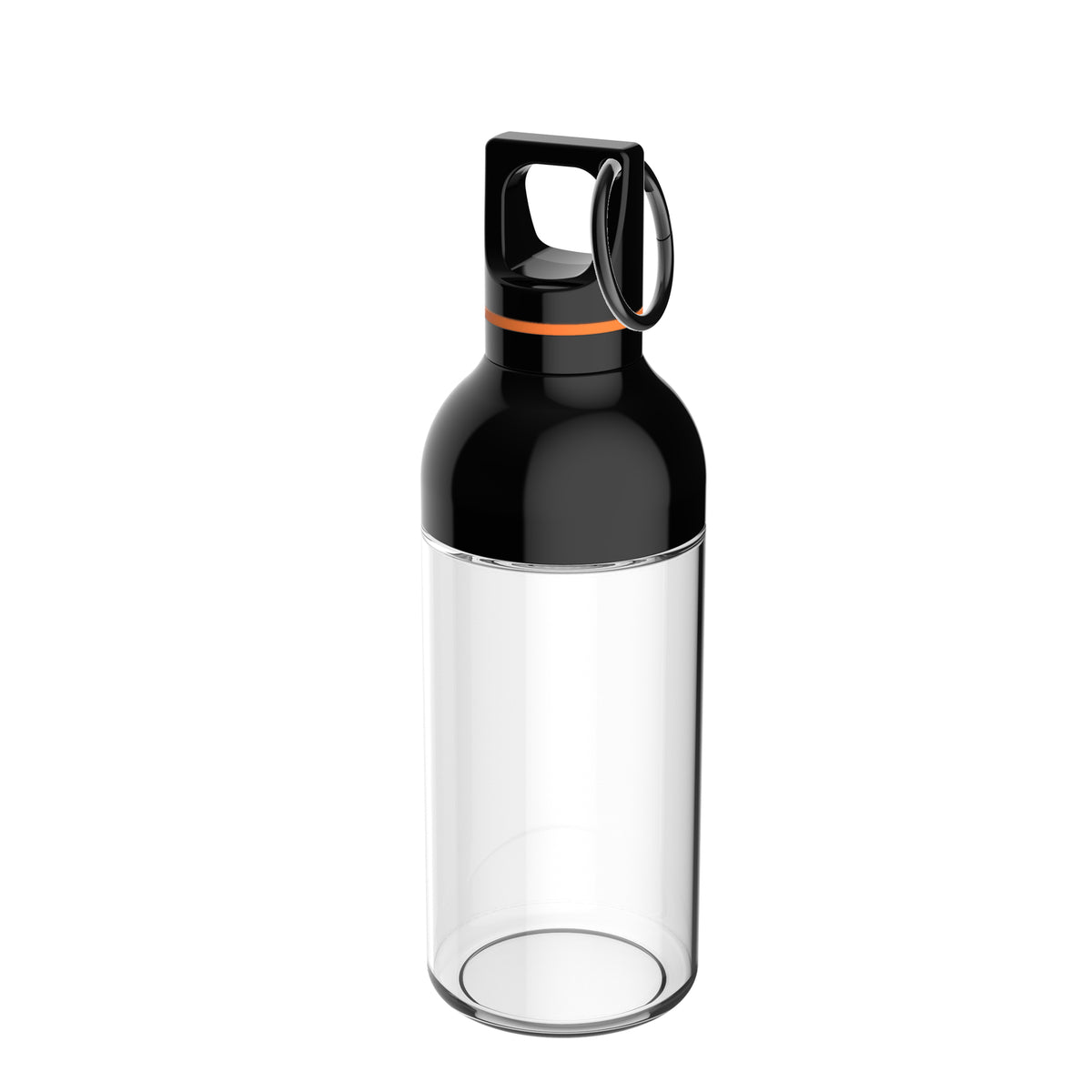 Flasche: transparent, Ring: orange