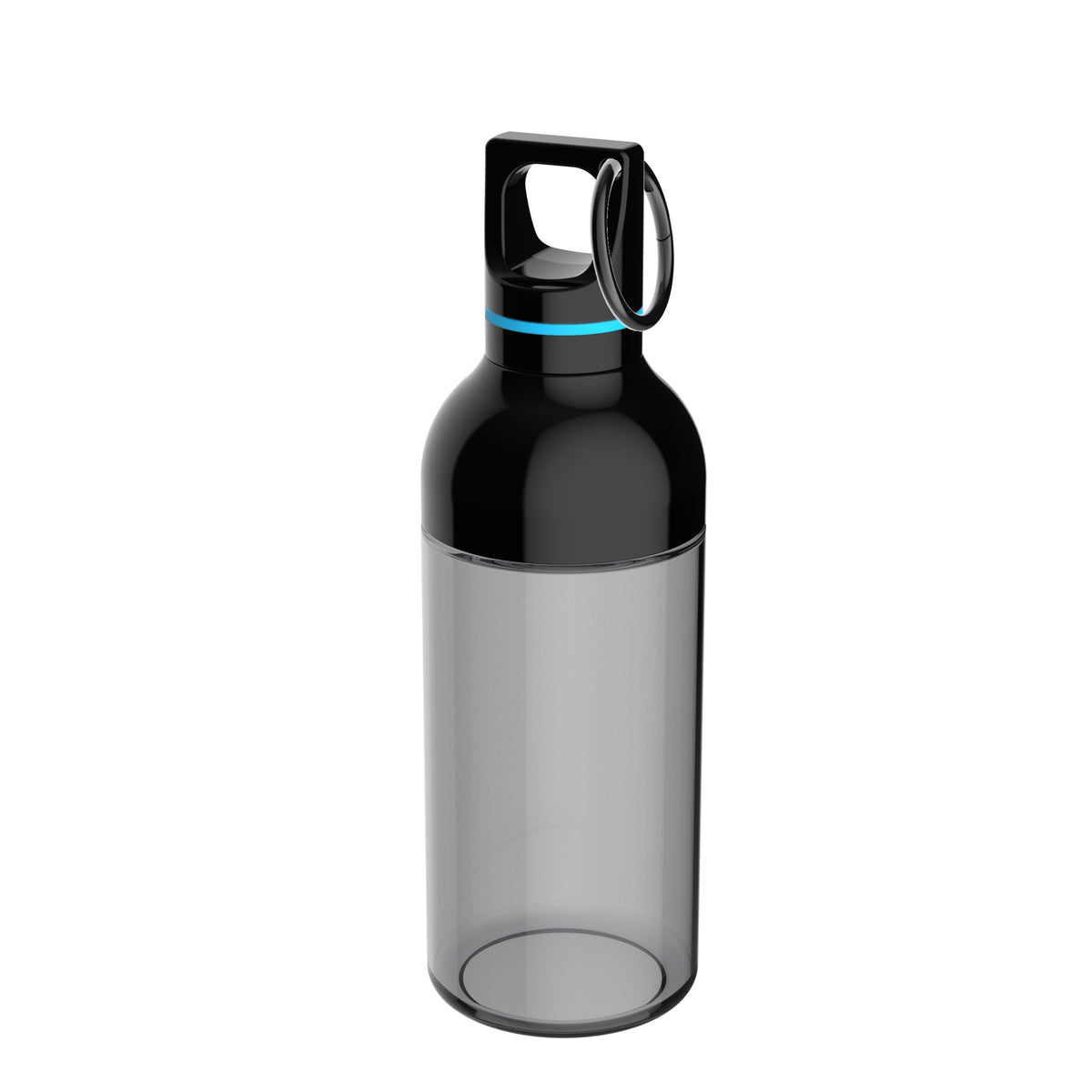 Flasche: grau, Ring: cyan