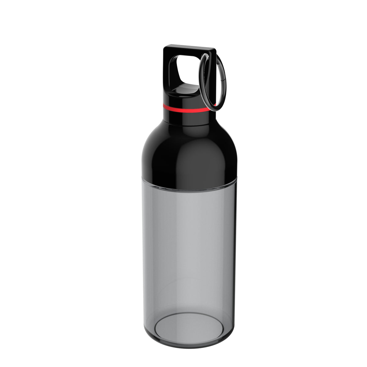 Flasche: grau, Ring: rot