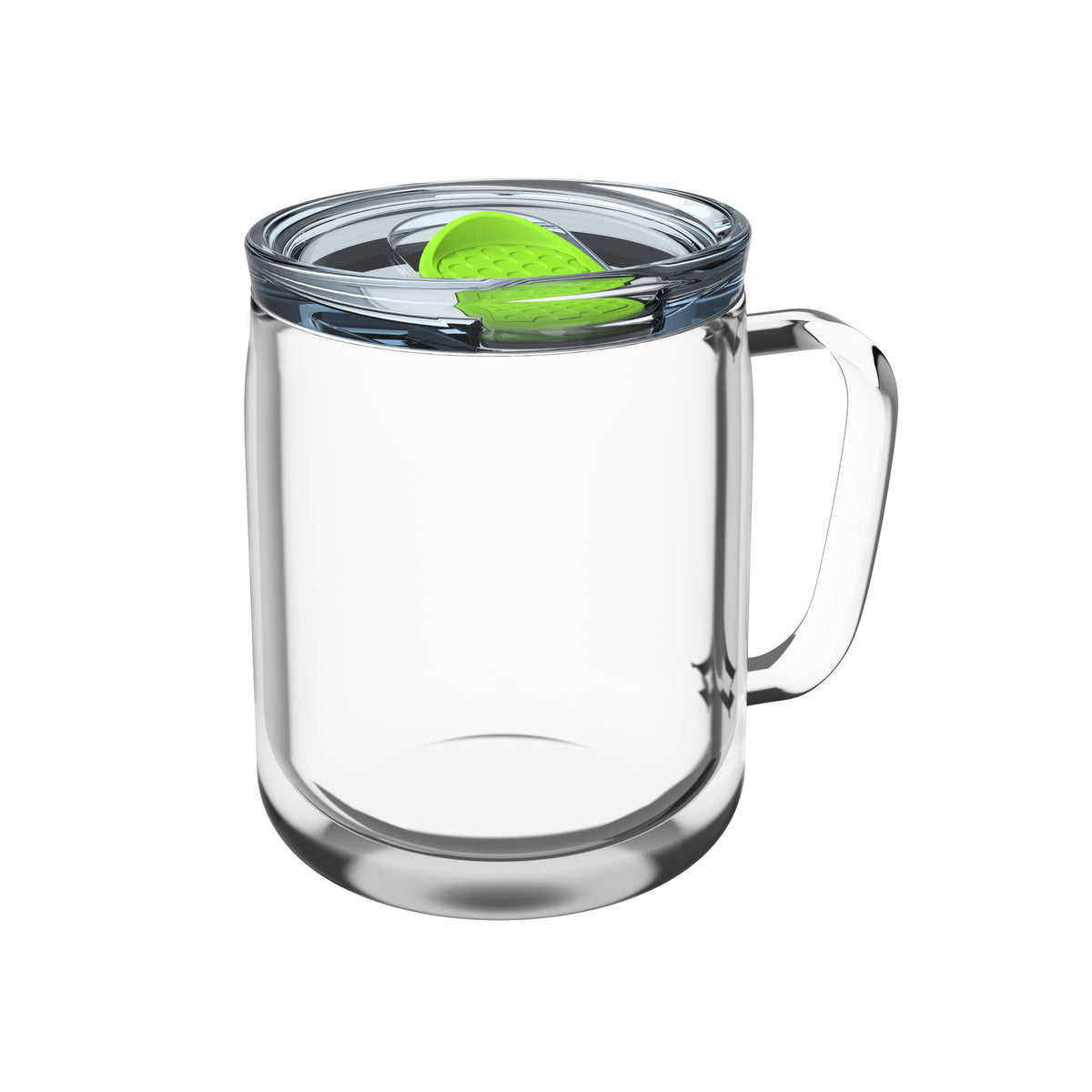Becher: transparent, Deckel: hellgrün