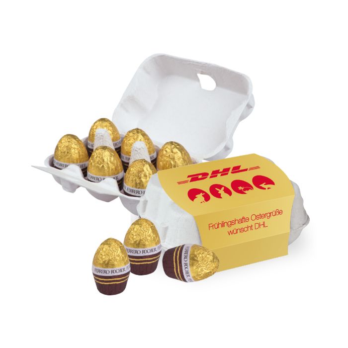 6er Schokoladeneier Set von Ferrero Rocher nachhaltig bedrucken.