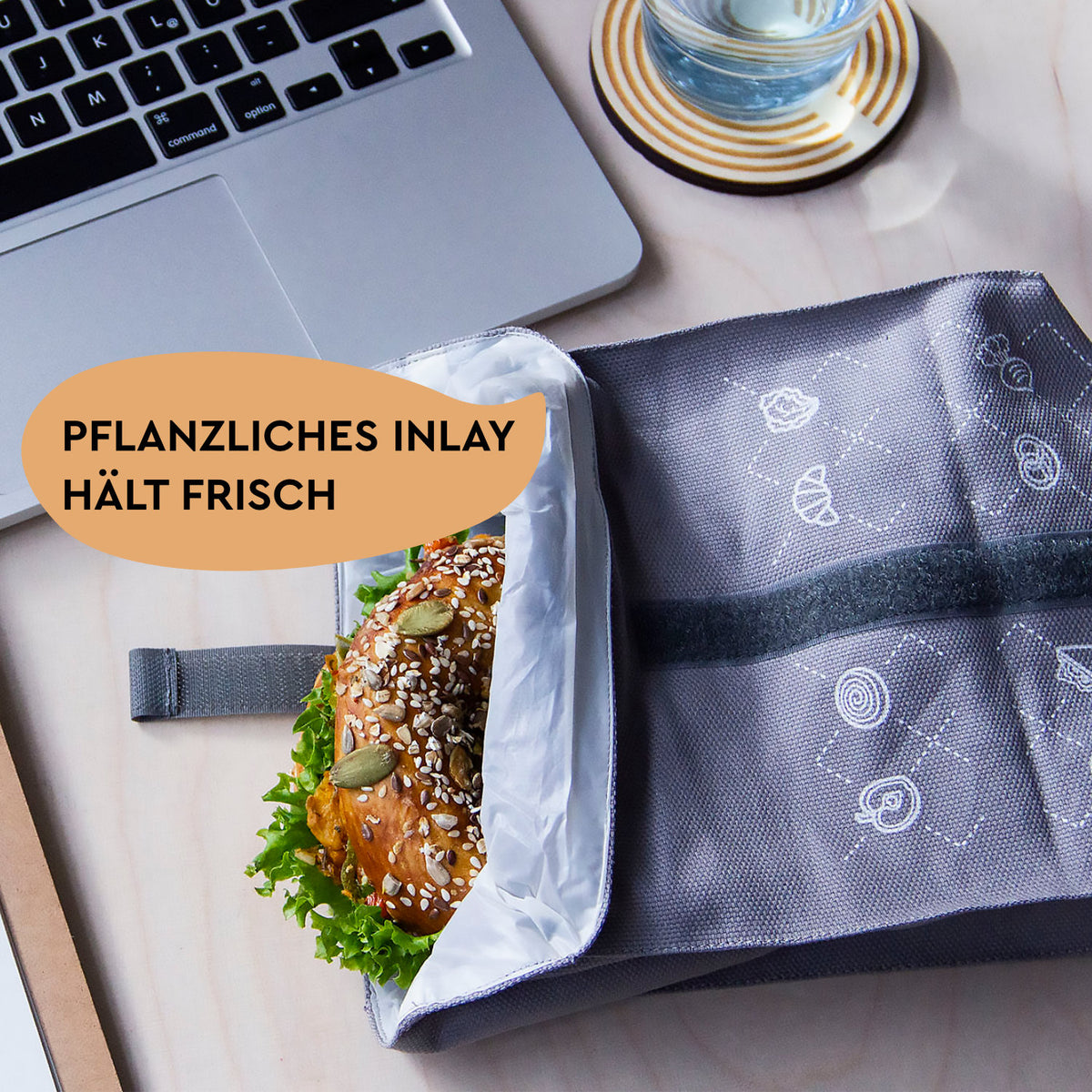 Snackbeutel mit frische Inlay grau mood bild