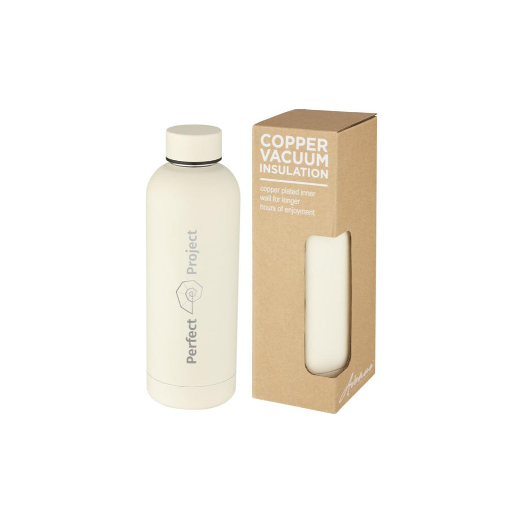 Weiße vakuum isolierflasche mit deinem Wunsch Design bedruckbar nachhaltig