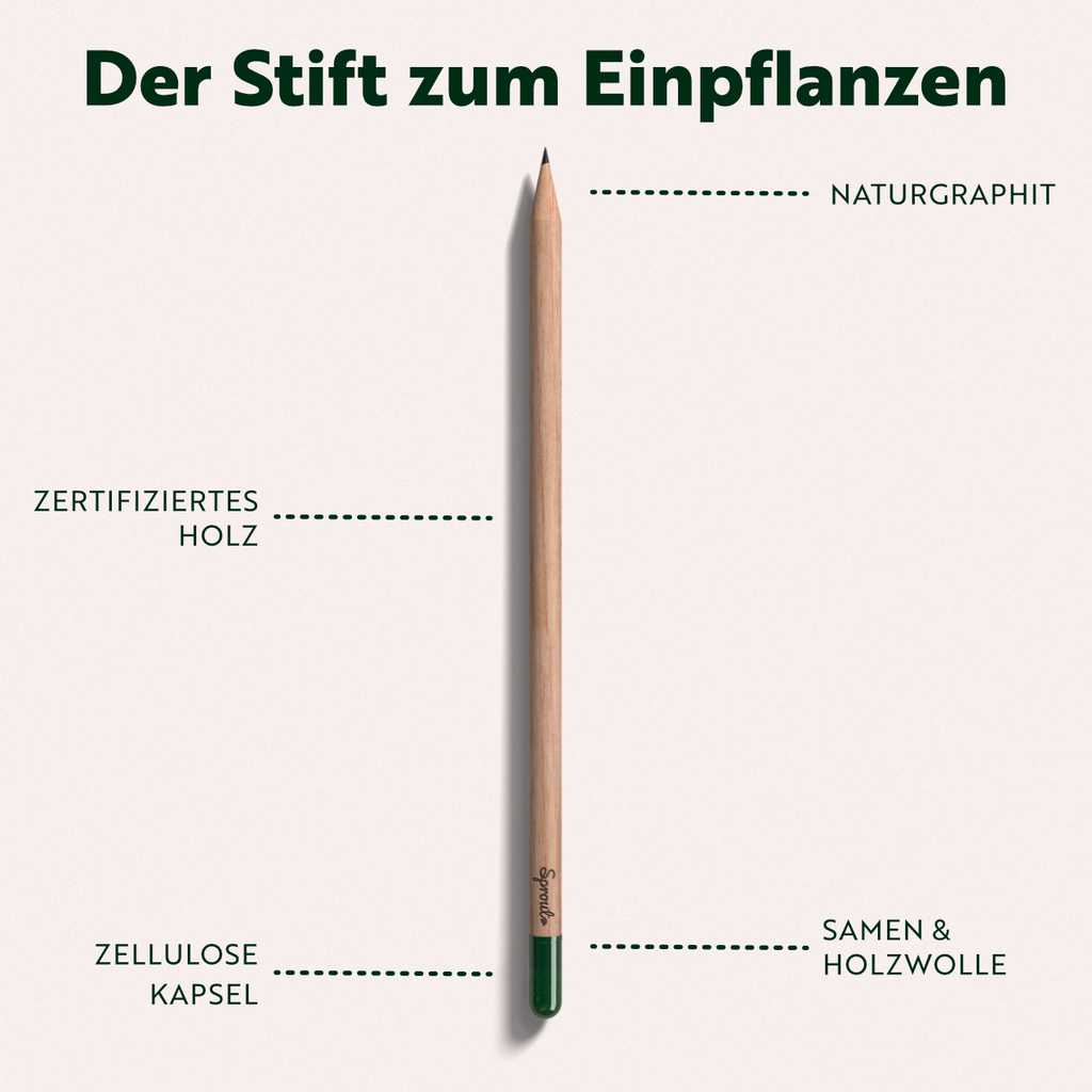 Bleistift mit Nachhaltigkeitskriterien