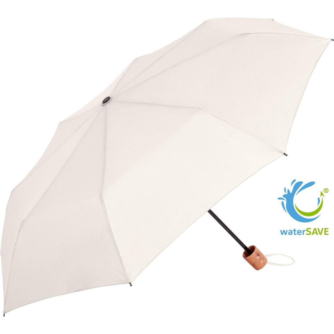Taschenschirm Ökobrella in Naturweiß.