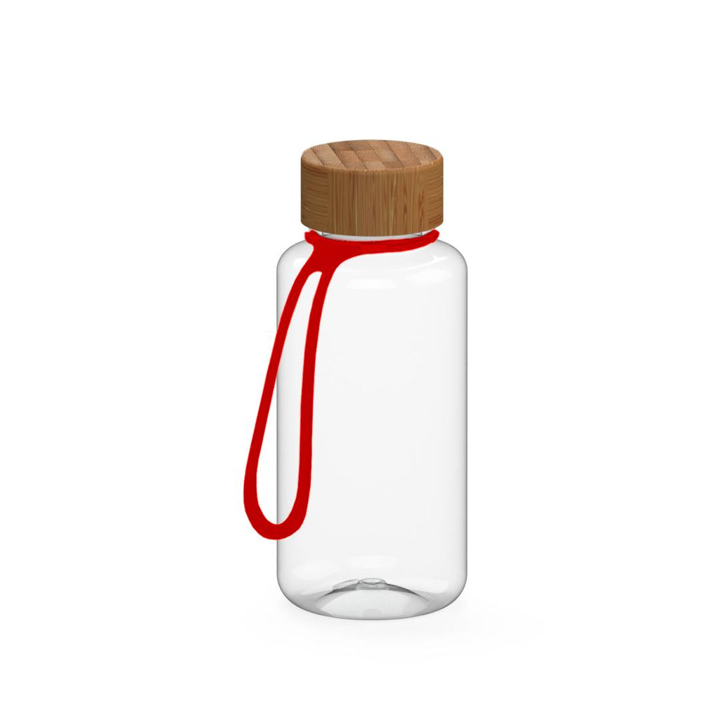 700ml Trinkflasche mit Lasche - transparent/rot