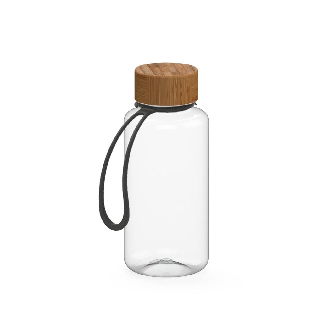 700ml Trinkflasche mit Lasche - transparent/schwarz