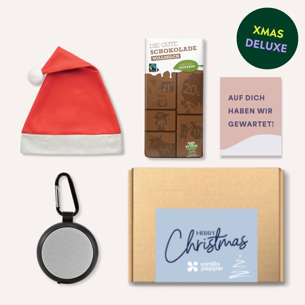 Xmas DEluxe Weihnachtsbox bedrucken als Mitarbeitergeschenk für Weihnachten.