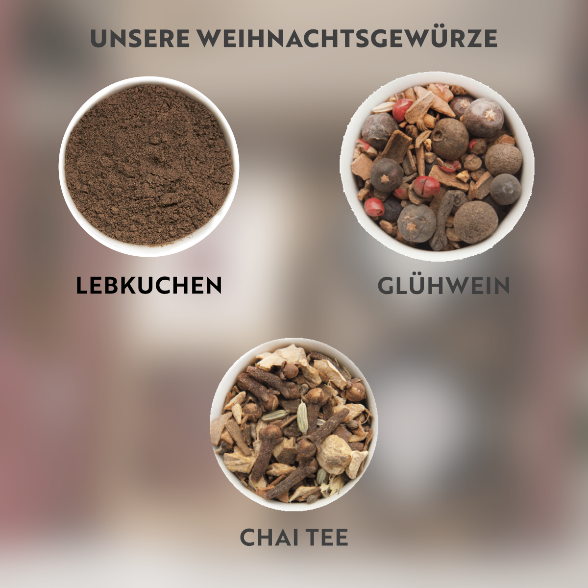 3 Weihnachtsgewürze zur Auswahl