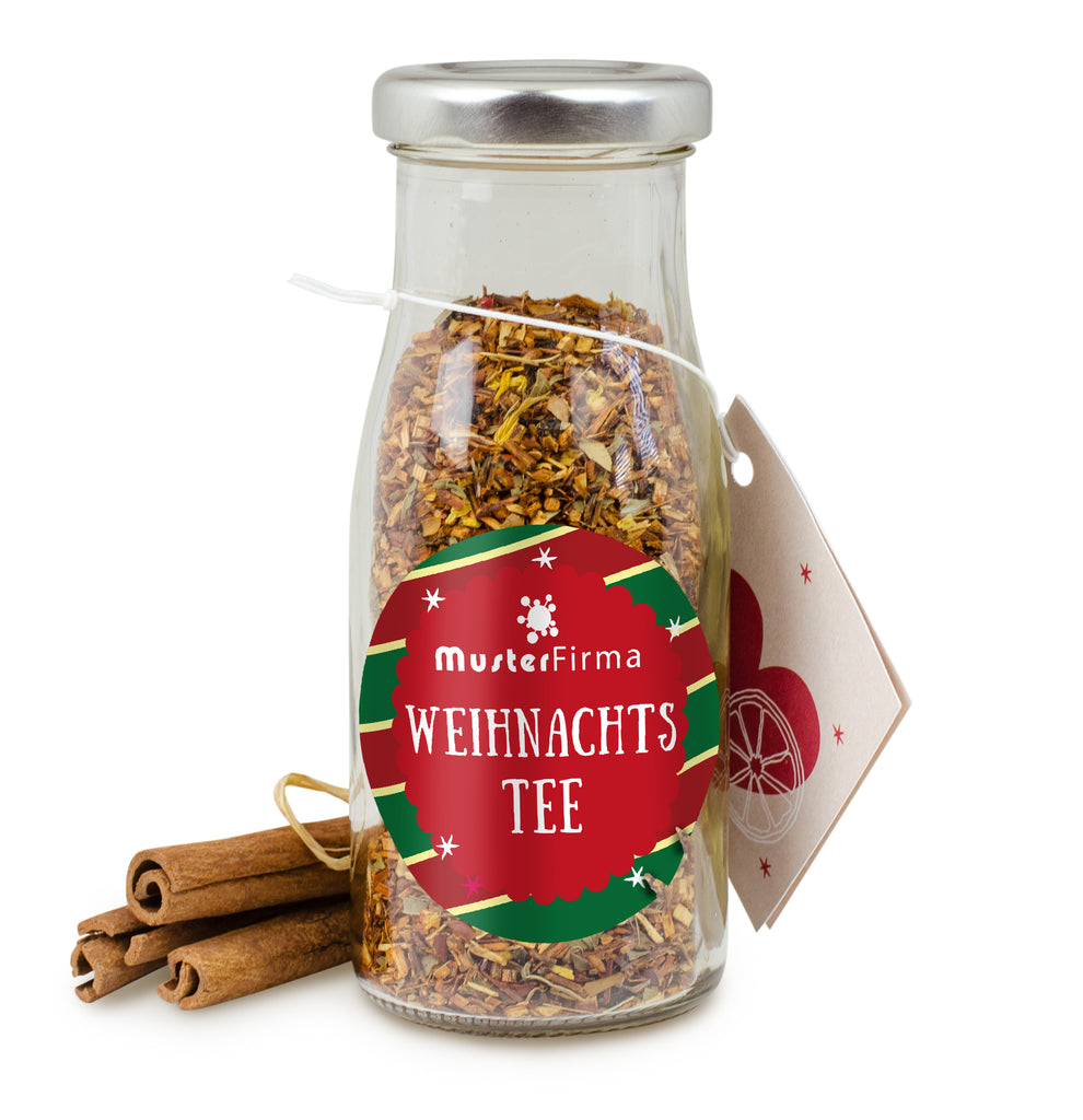 Weihnachtstee im Glas bedrucken als Werbegeschenk