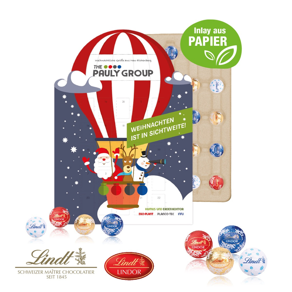 Adventskalender in individueller Kontur, vollflächig bedruckt