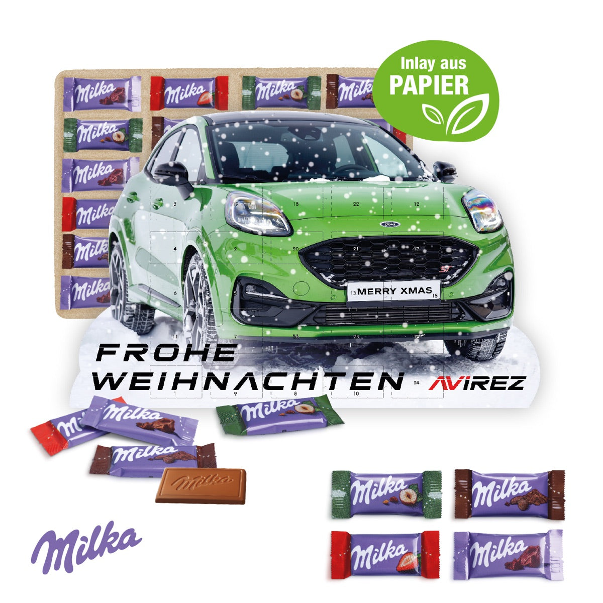 Adventskalender in Sonderform mit individuellem Werbedruck