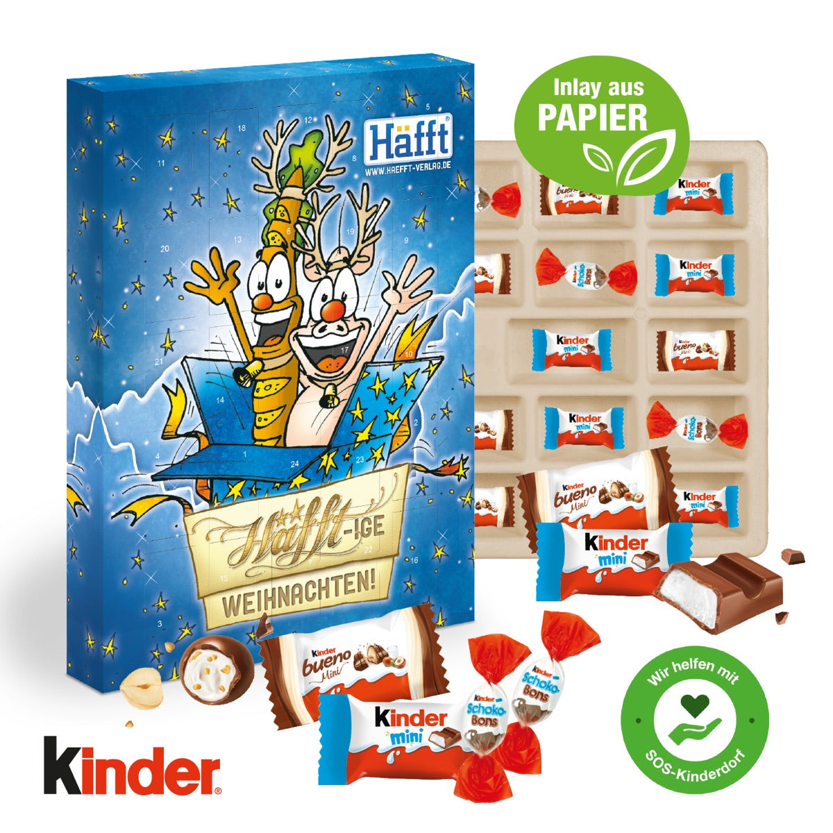 Adventskalender mit individuellem Werbedruck, Tischaufsteller und Aufhängeloch