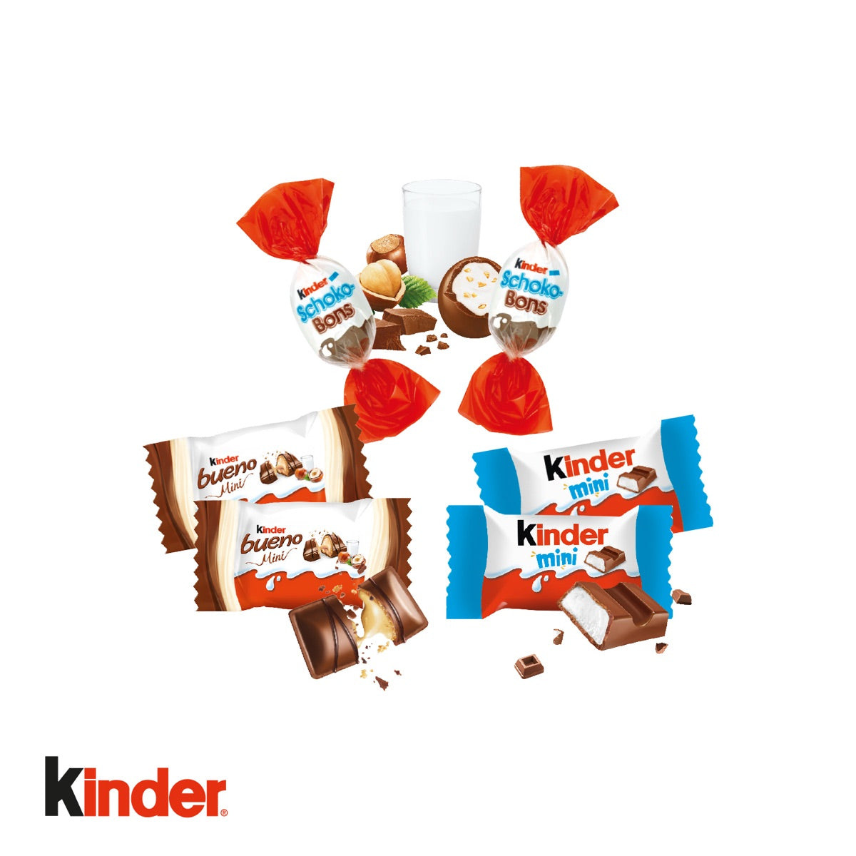 Geöffneter Adventskalender mit bunter kinder Schokoladenmischung
