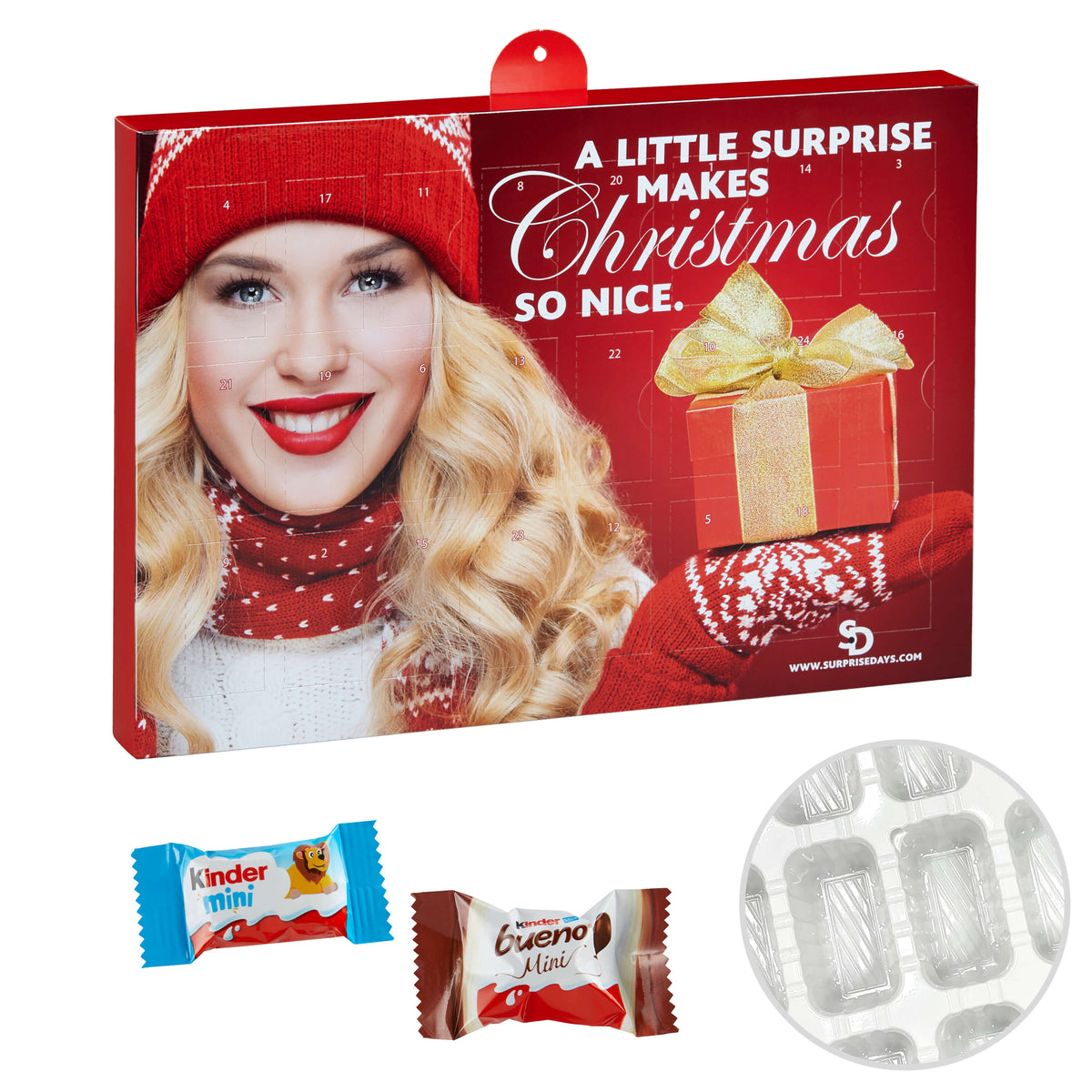 Adventskalender mit Kinder Schokolade und bueno Mini, 145 g