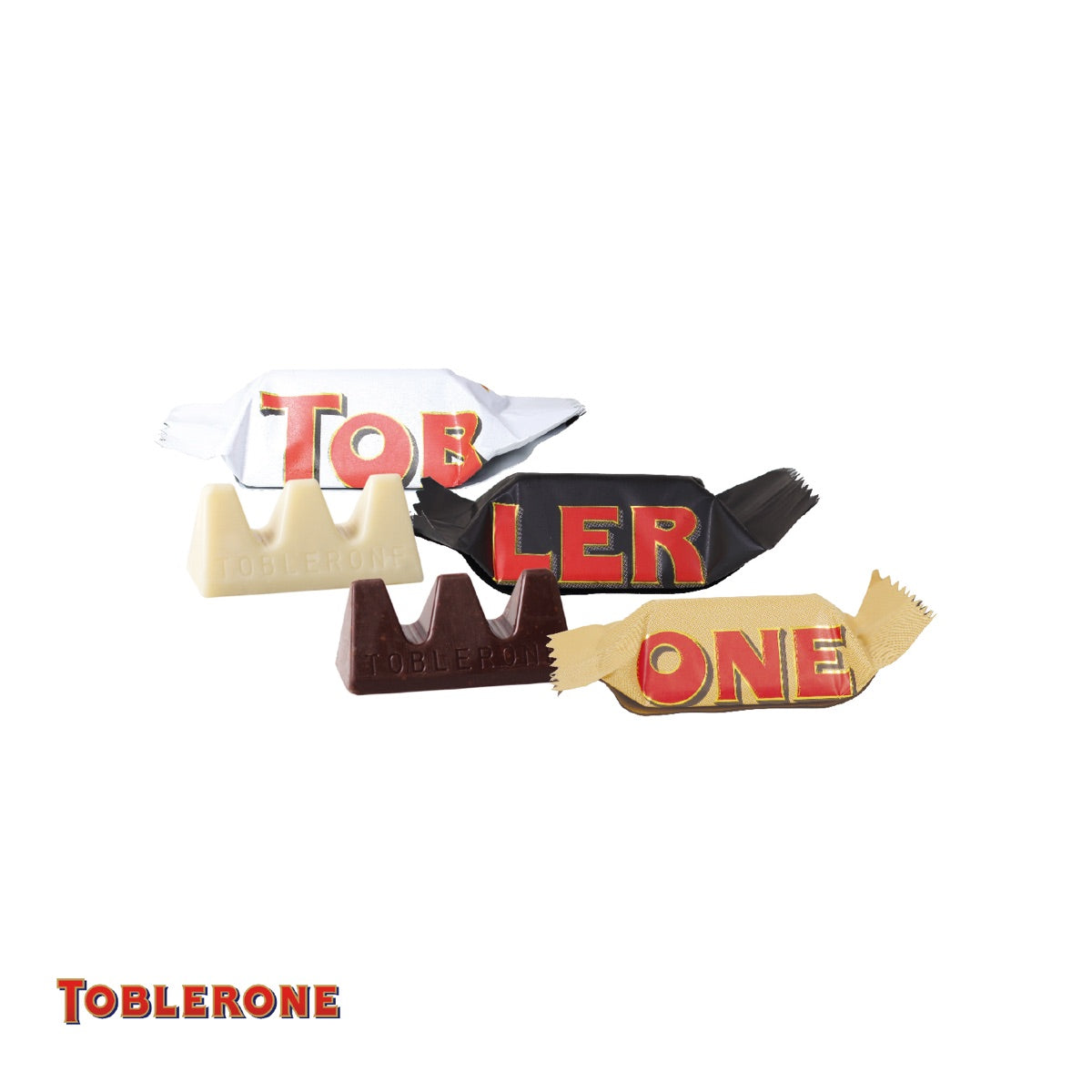 Gemischte TOBLERONE Pralinés hinter den Türchen des Adventskalenders