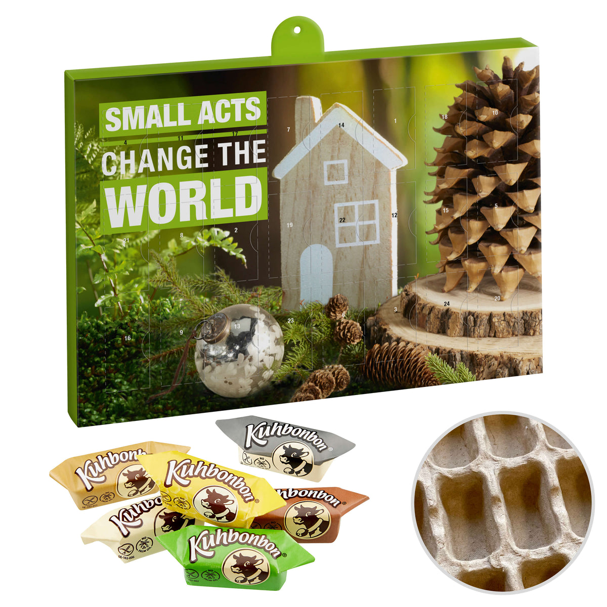 Adventskalender mit Weichkaramellen Mischung, 298 g, Papiereinsatz