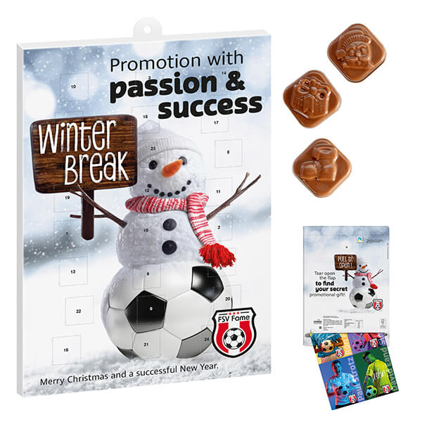 Adventskalender mit Werbeeinleger und eigenem Motiv, 24 Türchen