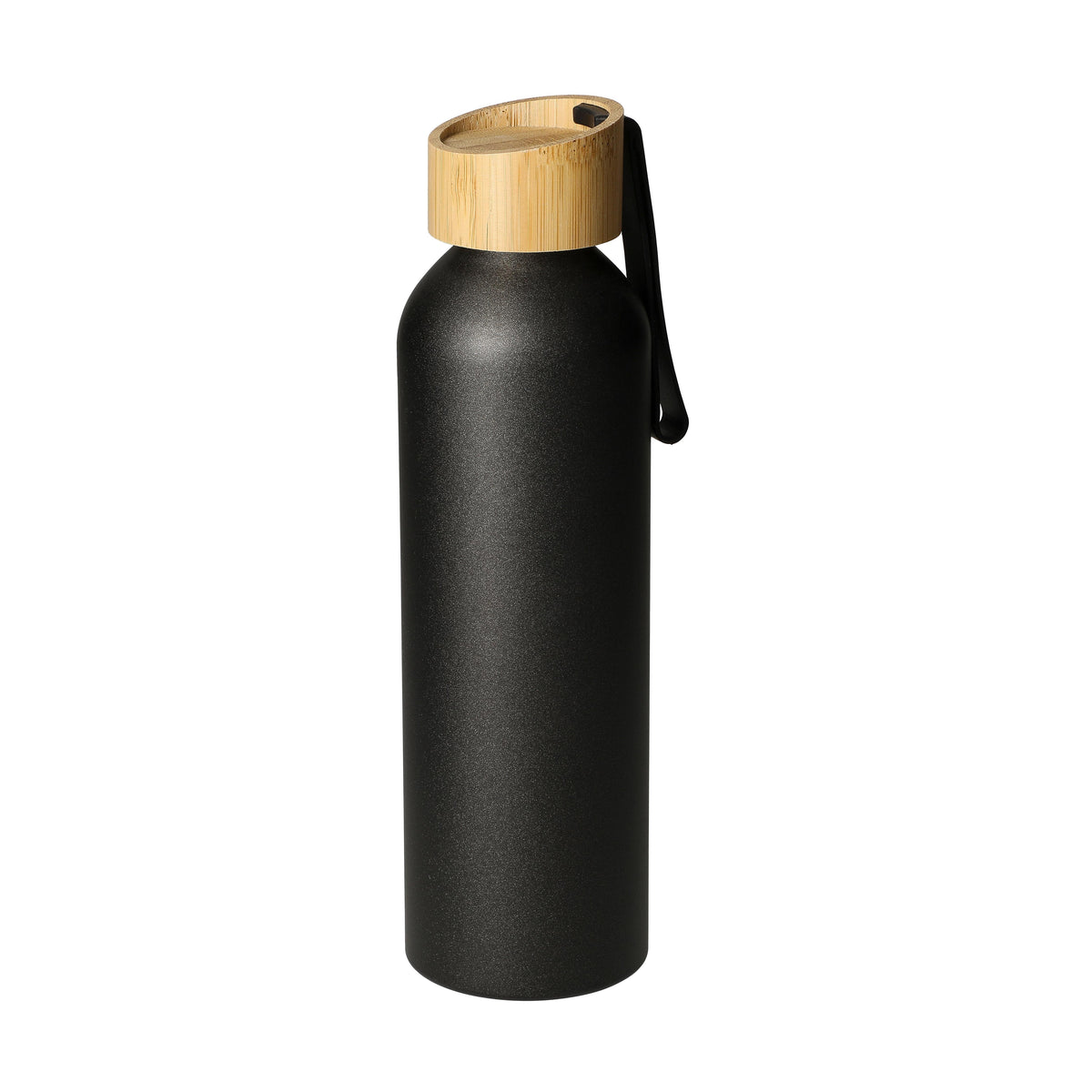 Aluminiumflasche „Bamboo“ 0,6 l – Schwarz / Natur