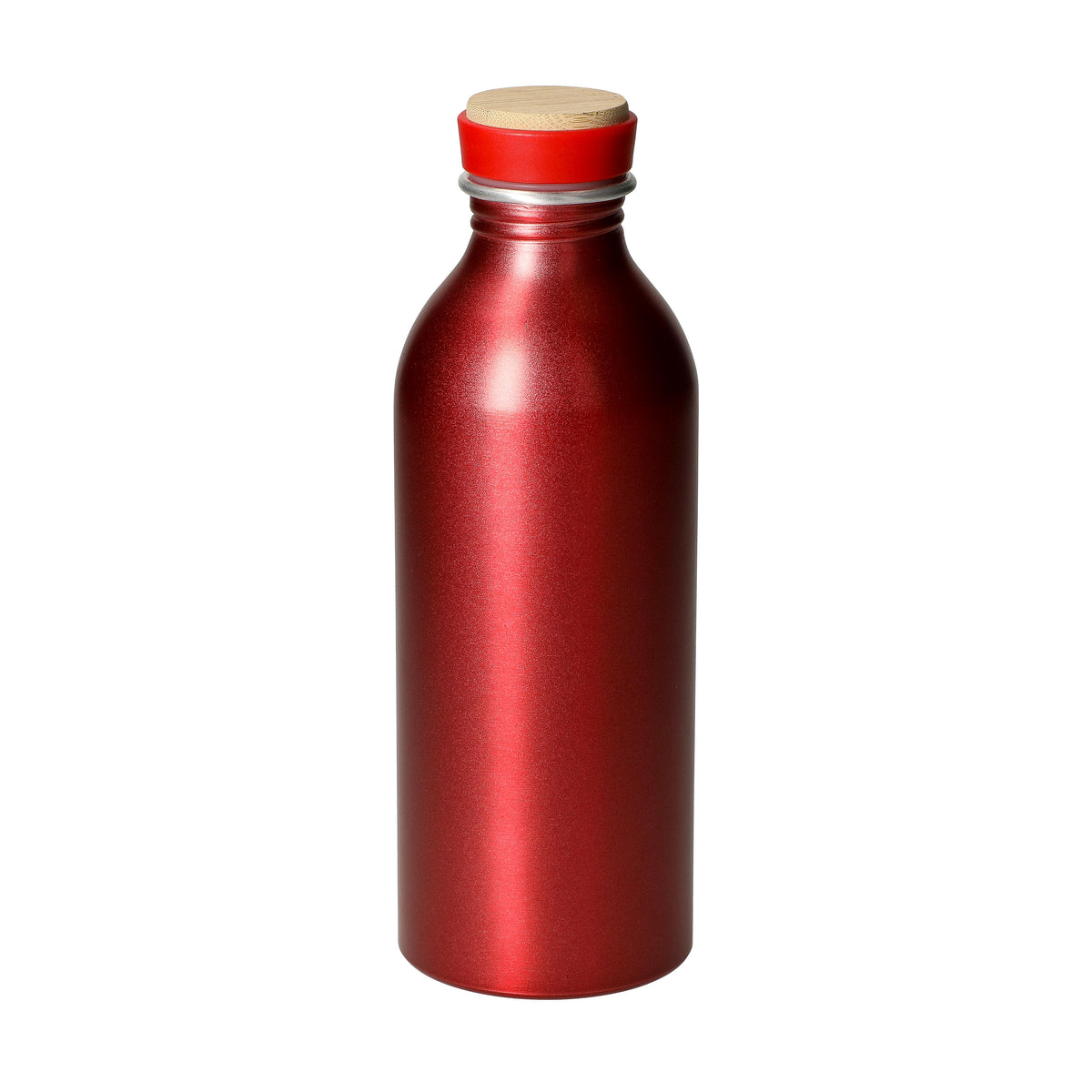 Aluminiumflasche „Breeze“, 650 ml – Rot / Natur